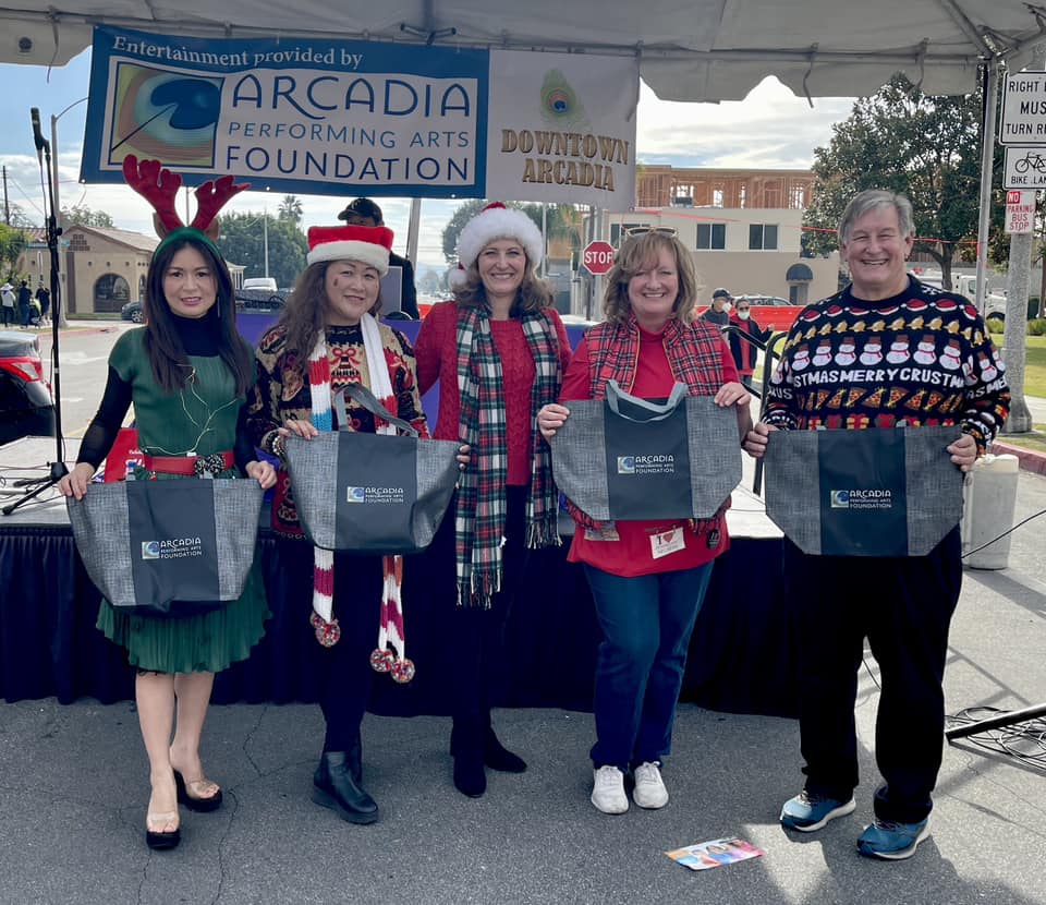 City Councilwoman April Verlato, Mj Finstrom, City Councilman Michael Danielson, Jamie Lee and woman with the Arcadia Performing Arts Foundation.