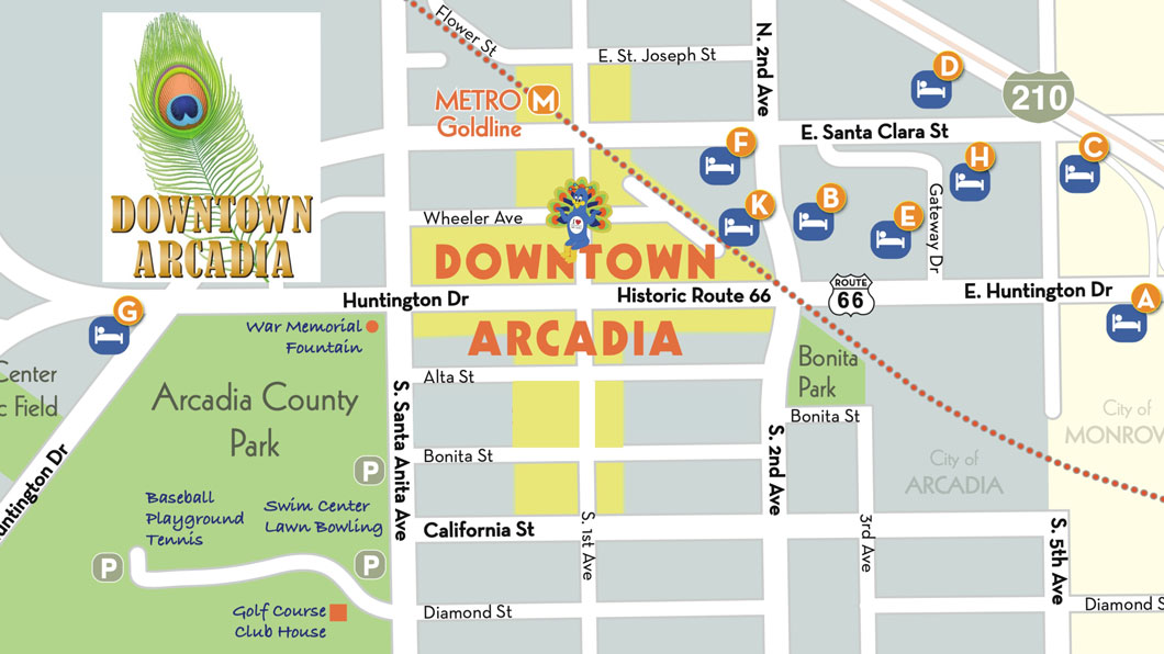 Map of Downtown Arcadia.