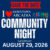 Community Night 2026 square banner.